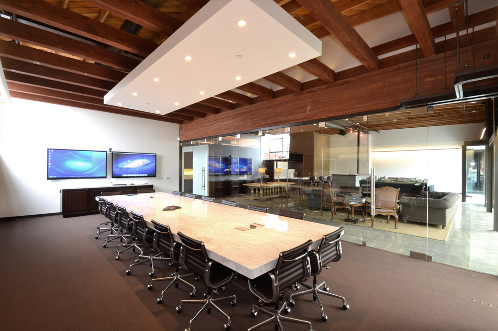 1600 E. Franklin Custom Conference Room with Cloud Lighting and state of the art teleconferencing equipment