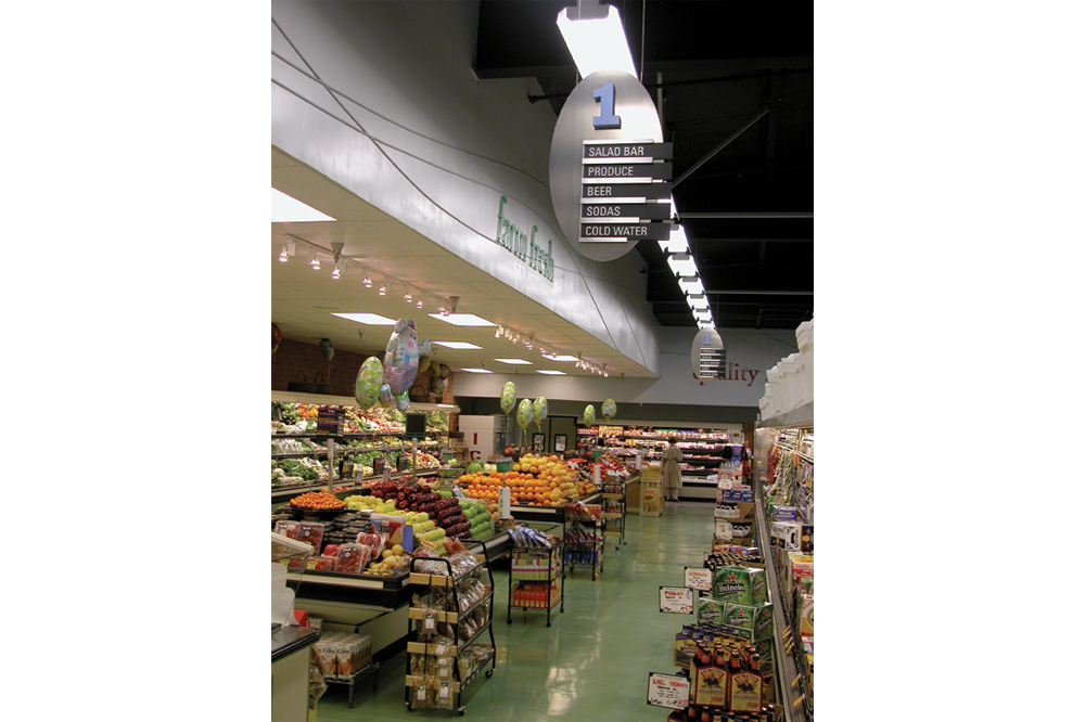 Cooke's Market Interior Aisle Signage